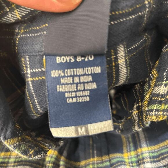 Tony Hawk Mens Medium Plaid Flannel Blue Yellow Skate Grunge Alt Wear Shirt EUC - Picture 6 of 6